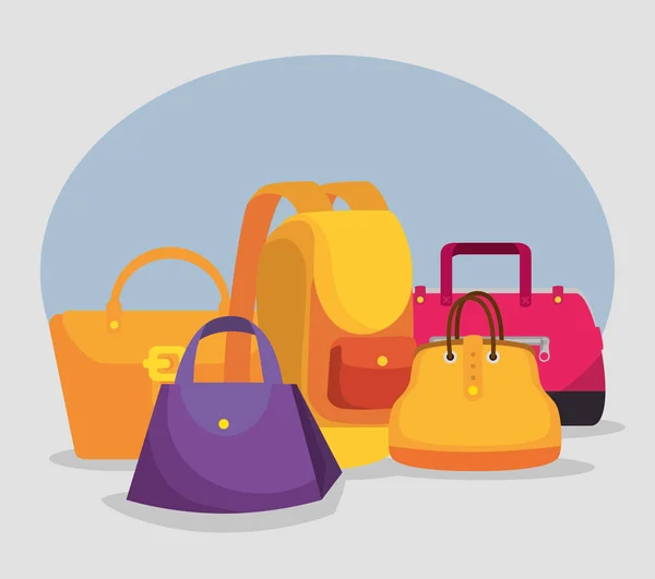Bolsas e mochila para venda de compras especiais —  Vetores de Stock