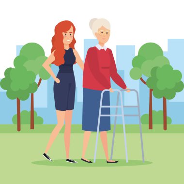 Engelli yaşlı kadın tasarım