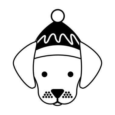 köpek şapka Kış neşeli Noel vektör çizim ile