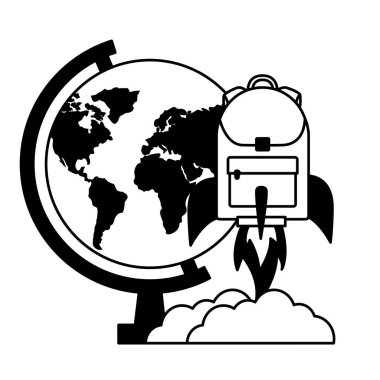 roket sırt çantası eğitim okul vektör illüstrasyon