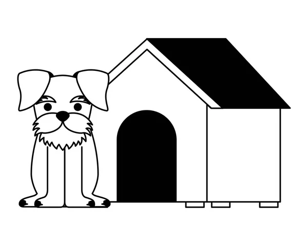Aranyos Kutya Kisállat Ház Vektoros Illusztráció — Stock Vector