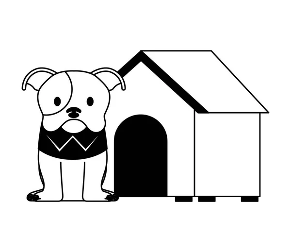 Lindo Perro Mascota Casa Vector Ilustración — Vector de stock