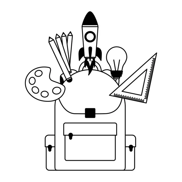 Рюкзак Идея Оборудования Образования Векторная Иллюстрация Школы — стоковый вектор