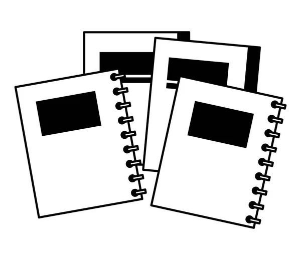 Boeken Notebooks Onderwijs School Vectorillustratie — Stockvector