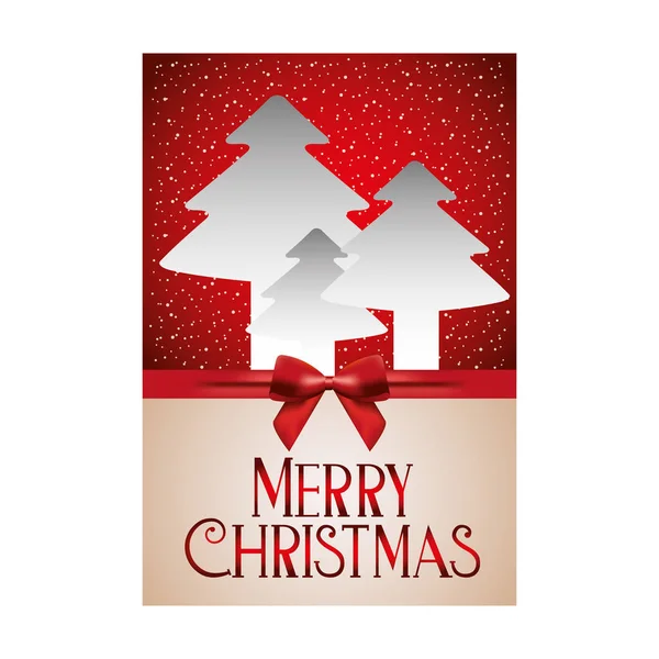 Merry Christmas Decoration Greeting Card Vector Illustration — Stock Vector
