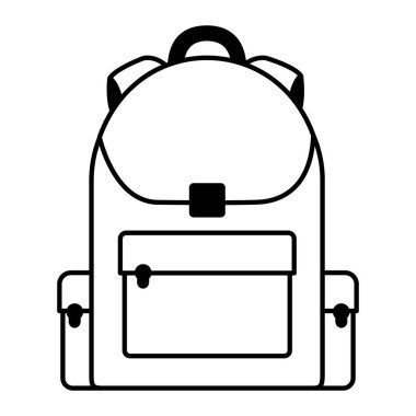 Beyaz arka plan vektör çizim üzerinde okul sırt çantası