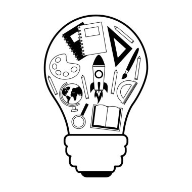 ampul yaratıcılık eğitim okul vektör çizim malzemeleri