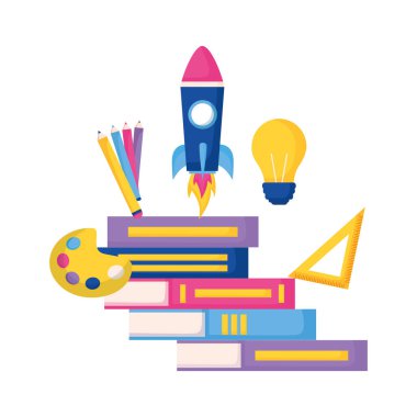malzemeleri eğitim okul vektör çizim öğrenme kitapları