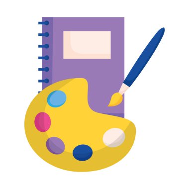 defter palet renk fırça eğitim okul vektör çizim