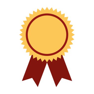 Beyaz arka plan vektör çizim üzerinde rozet madalya