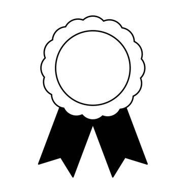 Beyaz arka plan vektör çizim üzerinde rozet madalya