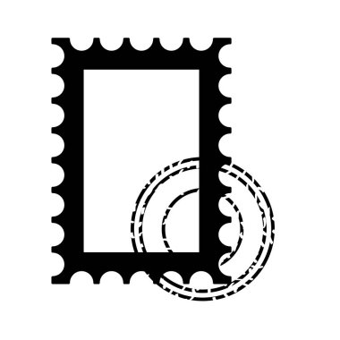 Beyaz arka plan vektör çizim üzerinde boş pulu