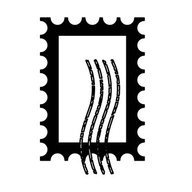 Beyaz arka plan vektör çizim üzerinde boş pulu