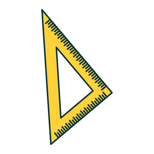 Школа Обучения Линейки Треугольника Белом Фоне Векторная Иллюстрация — стоковый вектор