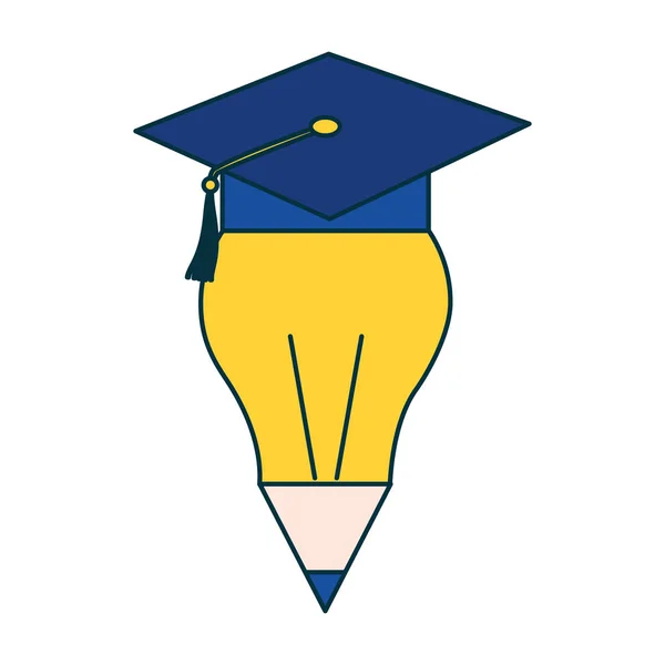Εικονογράφηση Φορέα Σχολή Εκπαίδευσης Μολύβι Καπέλο Αποφοίτησης — Διανυσματικό Αρχείο