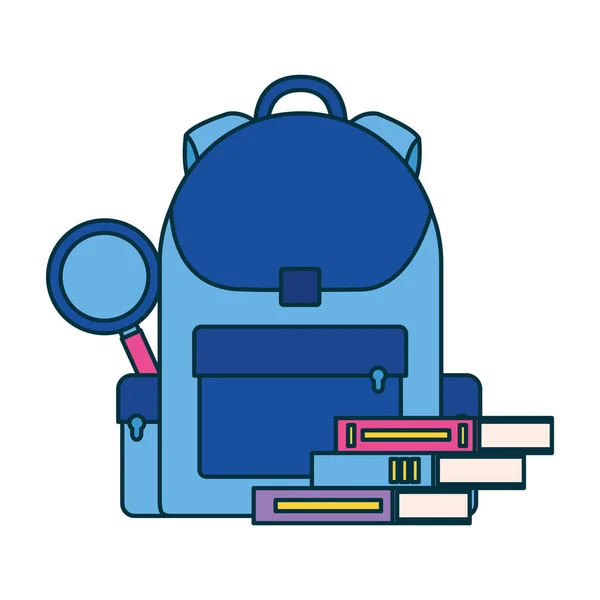 背包书和放大镜教育学校向量例证 — 图库矢量图片