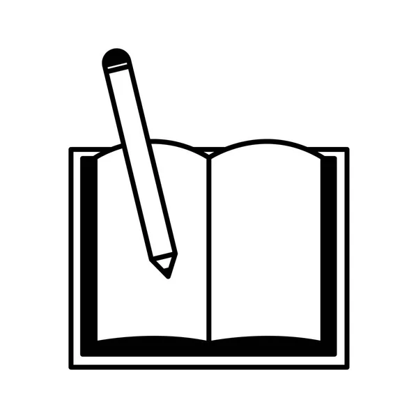 Livro Lápis Educação Suprimentos Escola Vetor Ilustração — Vetor de Stock