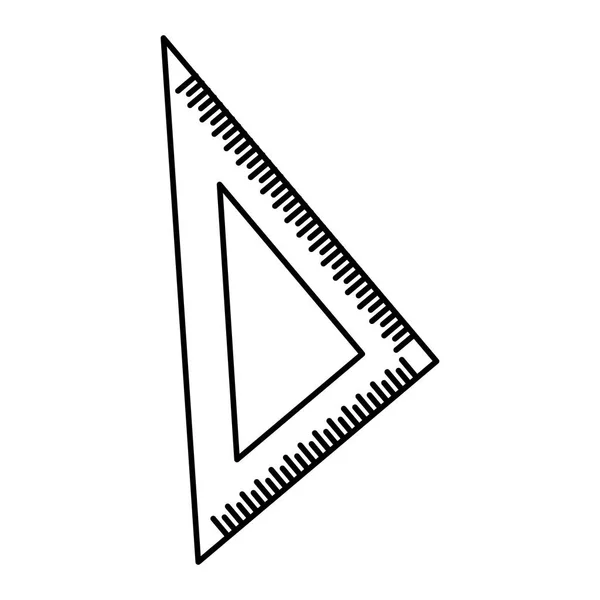 Triângulo Régua Educação Escola Fundo Branco Vetor Ilustração —  Vetores de Stock