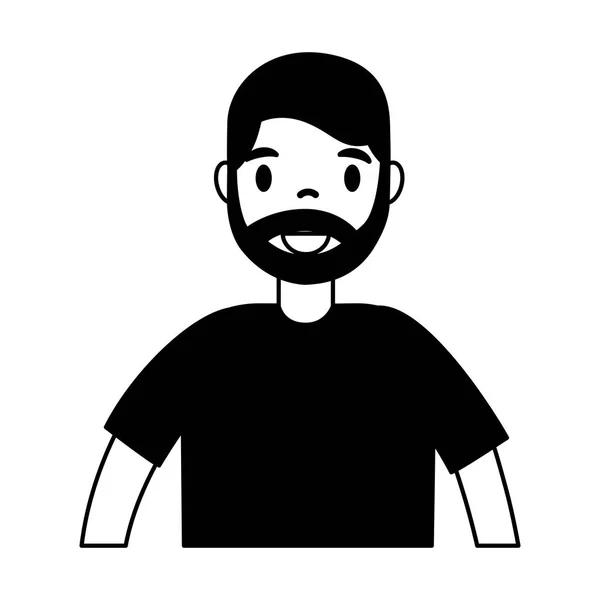 Beard Man Portrait White Background Vector Illustration — Stock Vector