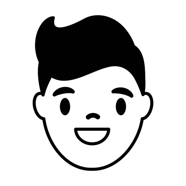 Uomo Sorridente Faccia Sfondo Bianco Vettoriale Illustrazione — Vettoriale Stock