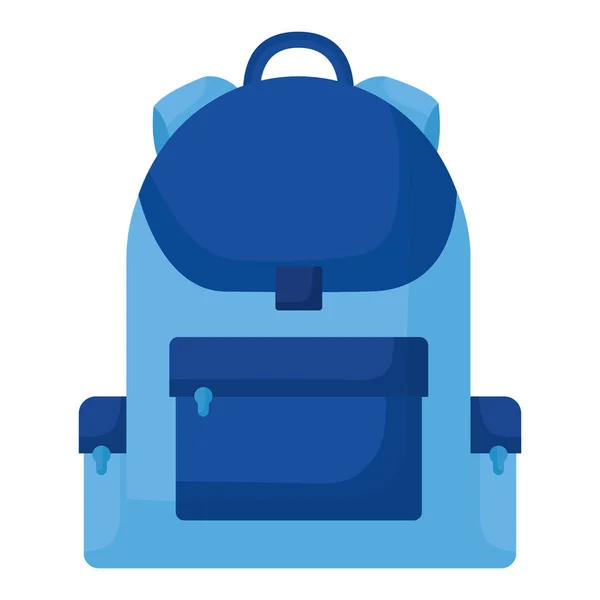 Mochila Azul Sobre Fondo Blanco Vector Ilustración — Vector de stock