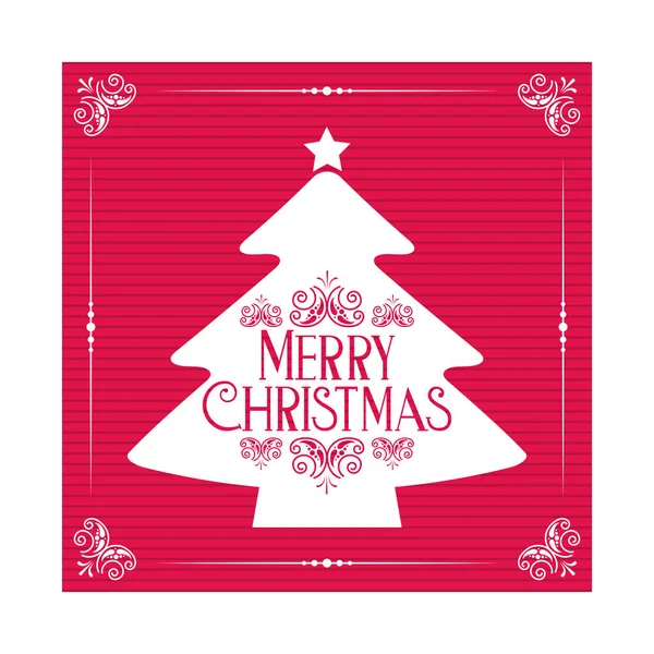 Merry Christmas Greeting Card Template Vector Illustration — Stock Vector