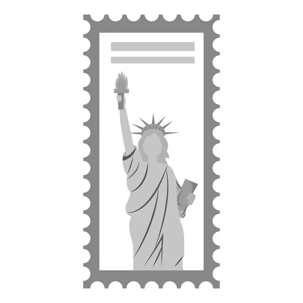Timbre Poste Statue Américaine Liberté Illustration Vectorielle — Image vectorielle