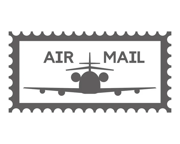 Briefmarke Luftpost Flugzeug Vektor Illustration — Stockvektor