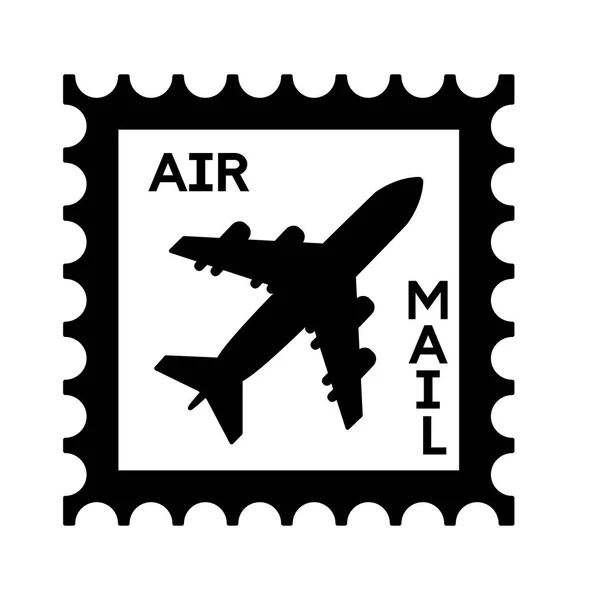 Postage Stamp Air Mail Airplane Vector Illustration — Stock Vector