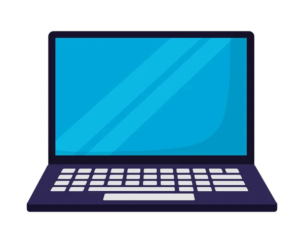 Laptop Computer Auf Weißem Hintergrund Vektor Illustration — Stockvektor