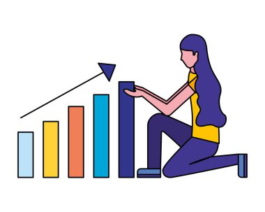 kadın istatistikleri diyagramı arama motoru optimizasyonu vektör çizim ile