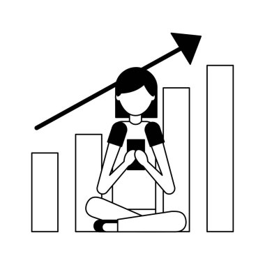 kadın mobil grafik arama motoru optimizasyonu vektör çizim ile