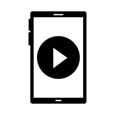 Beyaz arka plan vektör çizim üzerinde cep telefonu video oynatıcı