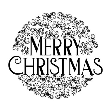 merry christmas dekorasyon kutlama vektör çizim yazı