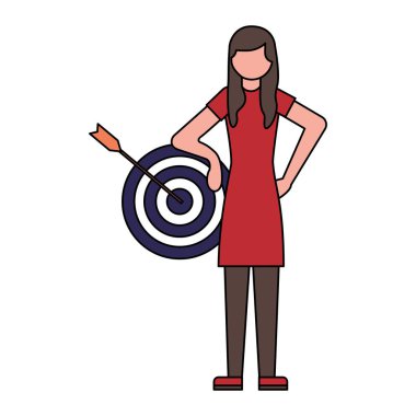 hedef iş vektör çizim ile duran kadın