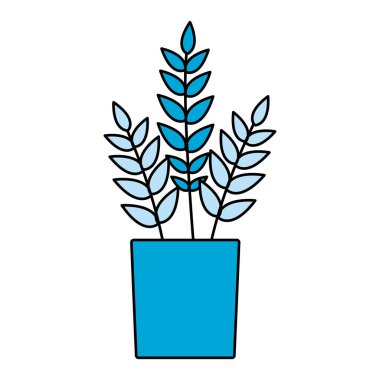 Beyaz arka plan vektör çizim üzerinde Saksı bitki