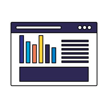 Beyaz arka plan vektör çizim üzerinde Web sitesi raporu