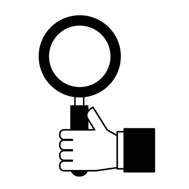 Büyüteç Camı arama motoru optimizasyonu vektör çizim tutan el