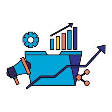 klasör megafon ok paylaşım arama motoru optimizasyonu vektör çizim