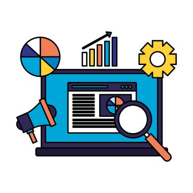Mobil pazarlama istatistik analiz arama motoru optimizasyonu vektör çizim