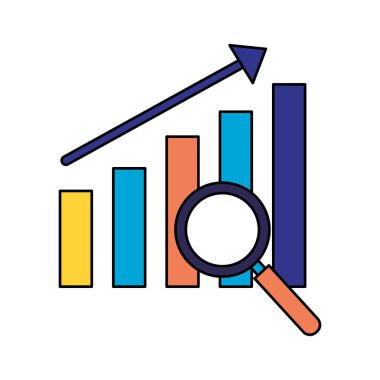 grafik istatistikleri ok Büyüteç arama motoru optimizasyonu vektör çizim