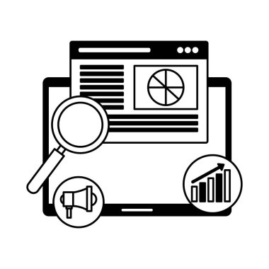 Mobil Web sitesi analiz raporu arama motoru optimizasyonu vektör çizim