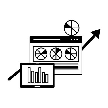 Mobil grafik istatistikleri Web sitesi arama motoru optimizasyonu vektör çizim