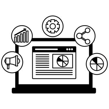 Mobil pazarlama payı grafik arama motoru optimizasyonu vektör çizim