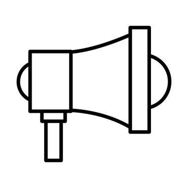Beyaz arka plan vektör çizim megafon sesi dışarı