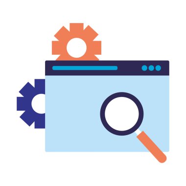 Web sitesi Büyüteç arama motoru optimizasyonu vektör çizim