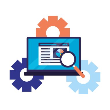 Dizüstü belge rapor Gears'ı arama motoru optimizasyonu vektör çizim