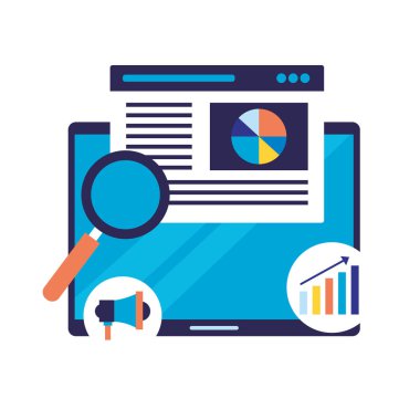 Mobil Web sitesi analiz raporu arama motoru optimizasyonu vektör çizim