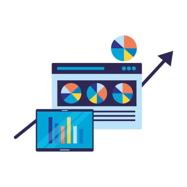 Mobil grafik istatistikleri Web sitesi arama motoru optimizasyonu vektör çizim