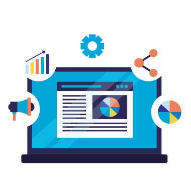 Mobil pazarlama payı grafik arama motoru optimizasyonu vektör çizim